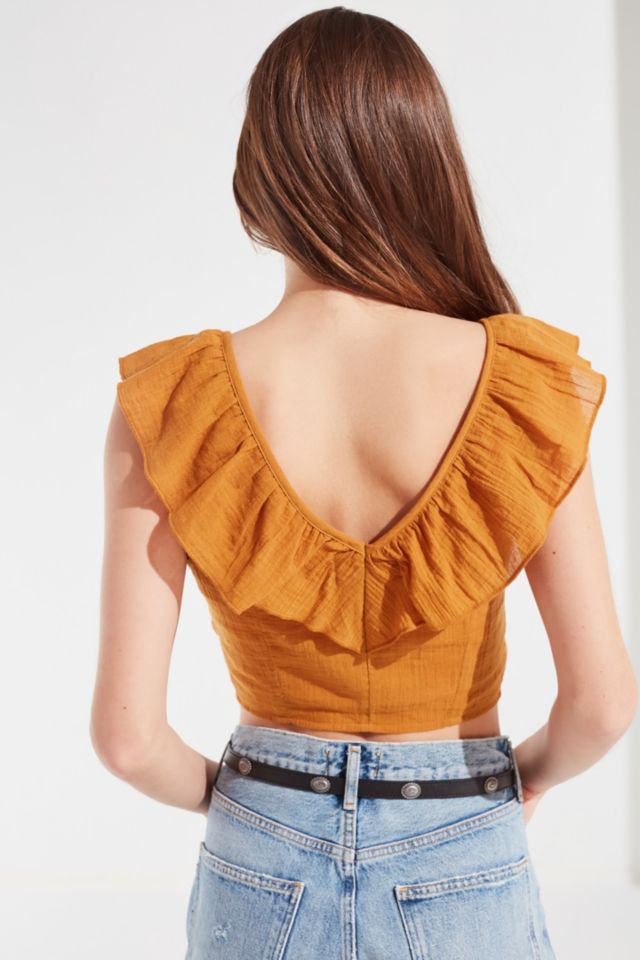 UO Mari Ruffle Tie-Front Top #1
