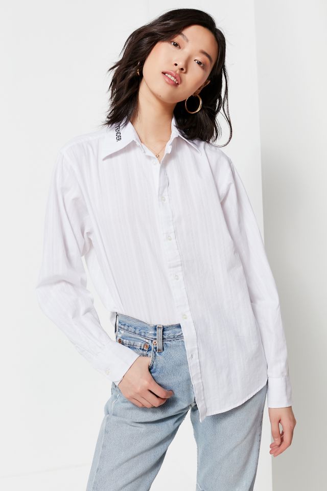 Vintage Embroidered Collar Button-Down Shirt #2