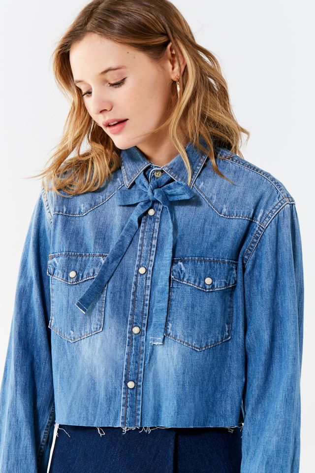 Urban Renewal Vintage Western Snap Button Denim Shirt Urban Outfitters  Taiwan Official Site