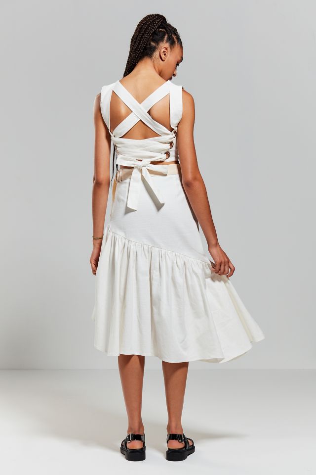 Nice Martin Olsen Ruffle Midi Skirt #1
