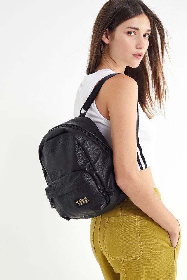 adidas Originals Originals National Premium Faux Leather Backpack in Black  for Men