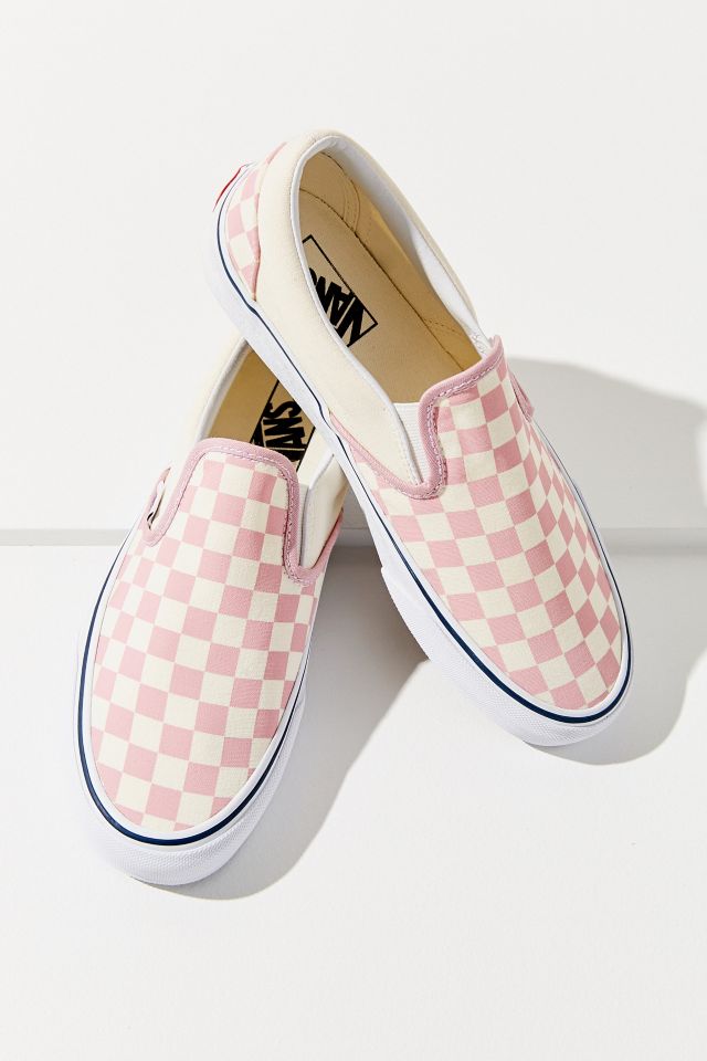 Womens pink checkered on sale vans