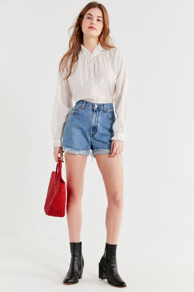 UO Madelyn Ruffle Collar Button-Down Top #2