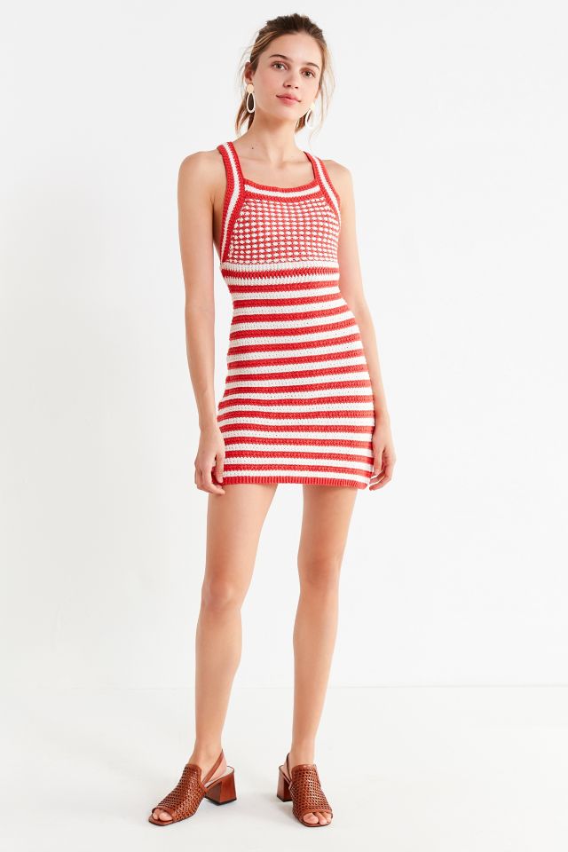 UO Maura Striped Crochet Mini Dress #2