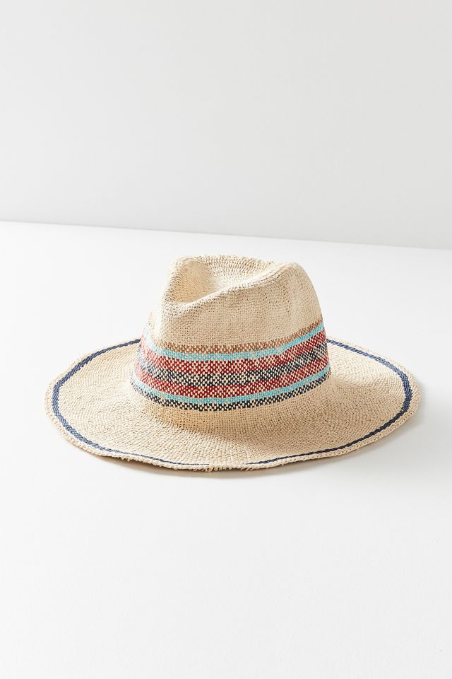 Yarn Dyed Stripe Straw Panama Hat #1