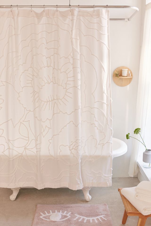 Margot Tufted Fl Shower Curtain, Tufted Shower Curtain