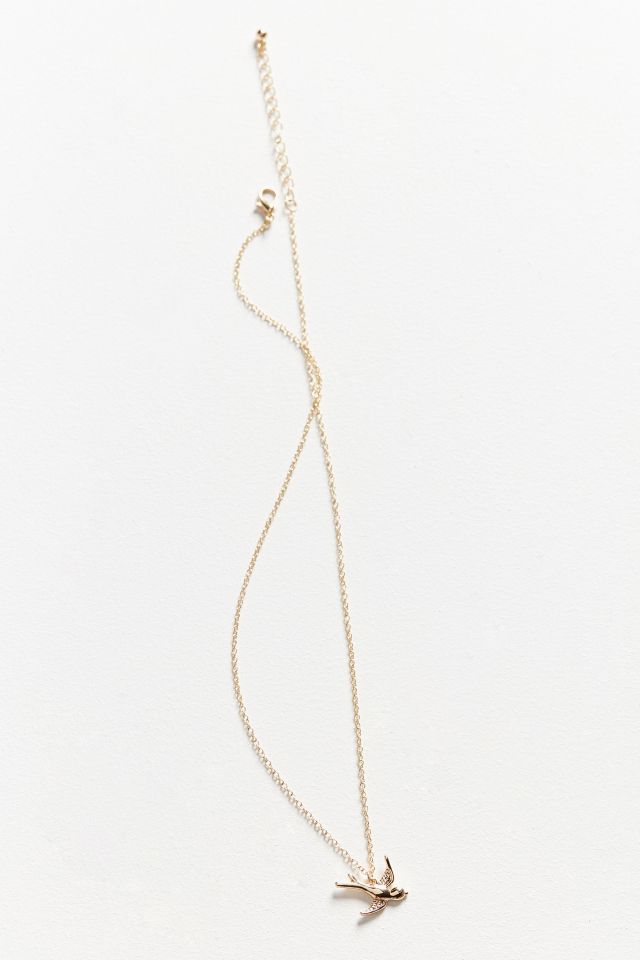 Collier à breloque de moineau en vol #2