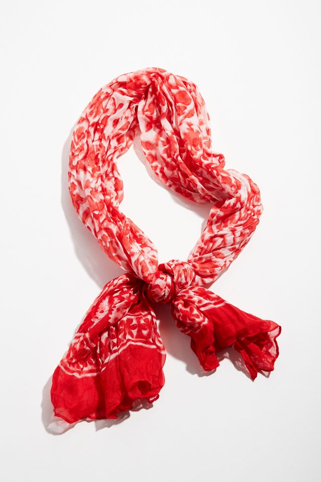 Extra-Large Oblong Printed Silky Scarf #1