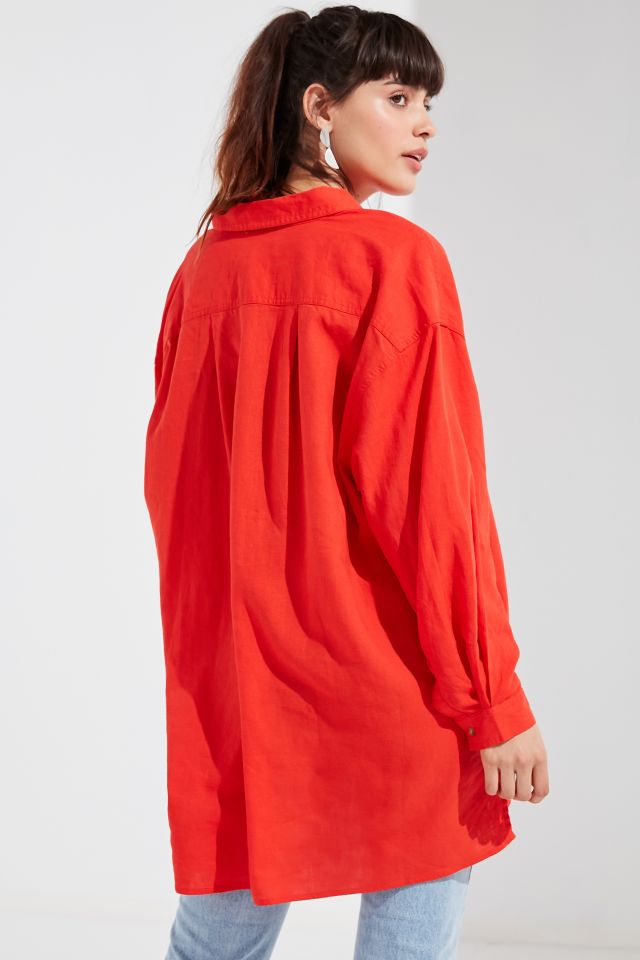 Chemise Surdimensionnée en Lin Gracie UO à Boutons #1