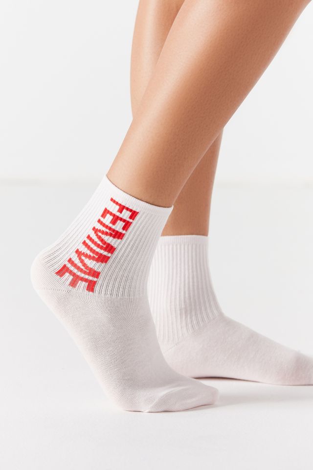 Chaussettes mi-mollet côtelées avec texte sur le côté Out From Under #2