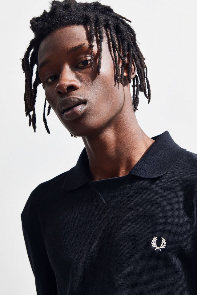 Maillot de rugby Waffle à empiècement en V Fred Perry #1
