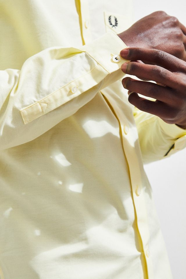 Chemise Boutonnée Manches Courtes Rayures Jaune Agréable