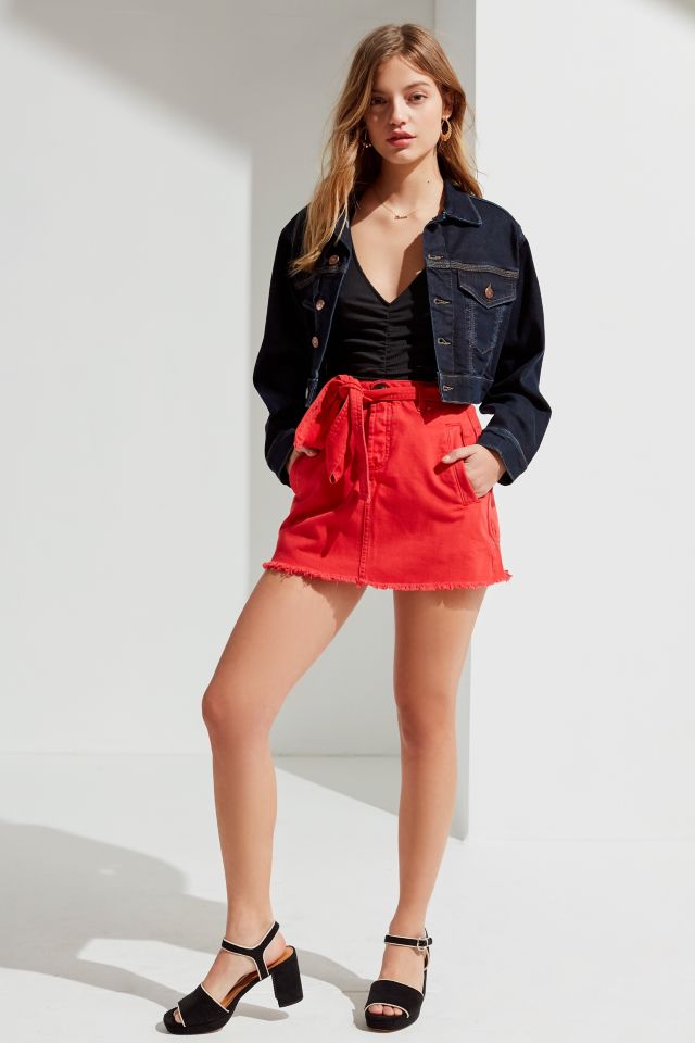 UO Twill Frayed Mini Skirt #3