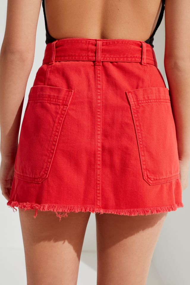 UO Twill Frayed Mini Skirt #5
