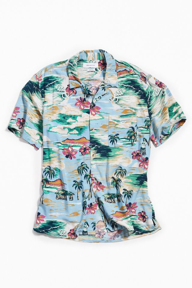 UO Hula Girls Rayon Short Sleeve Button-Down Shirt #1