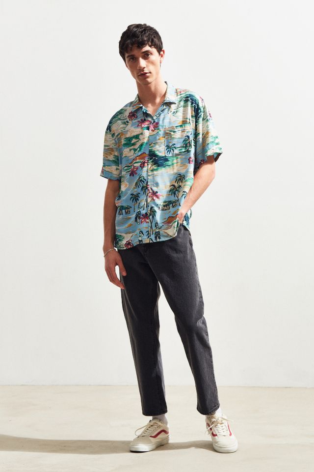 UO Hula Girls Rayon Short Sleeve Button-Down Shirt #5