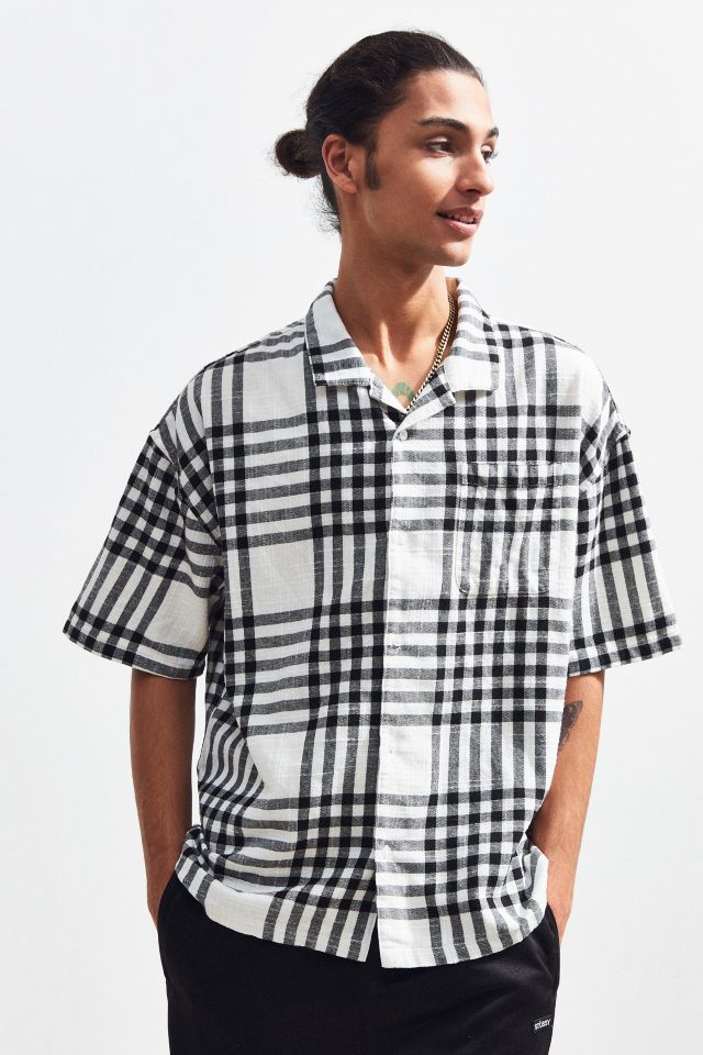 UO Checked Relaxed Half Sleeve Dad Button-Down Shirt #1