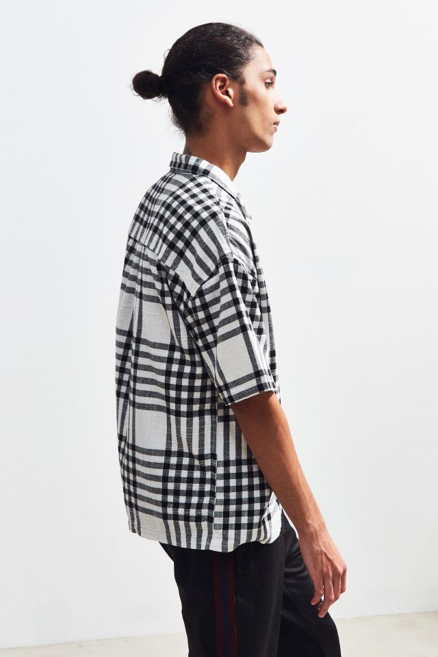 UO Checked Relaxed Half Sleeve Dad Button-Down Shirt #2