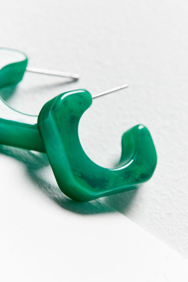 Zoie Resin Square Huggie Hoop Earring #1