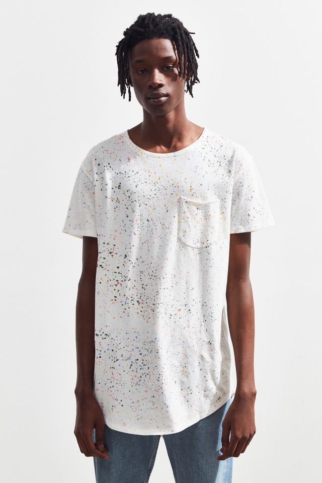 UO Splatter-Dye Scoop Neck Curved Hem Tee #2