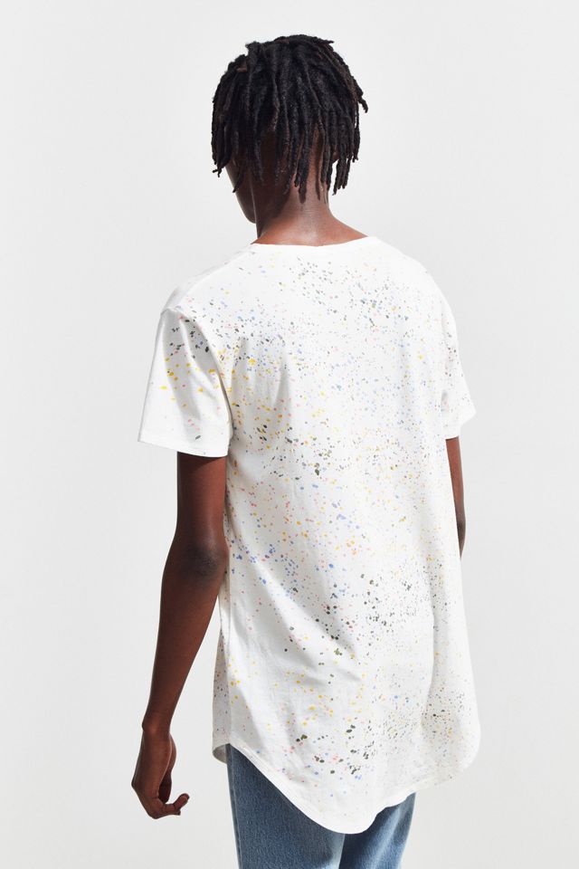 UO Splatter-Dye Scoop Neck Curved Hem Tee #3
