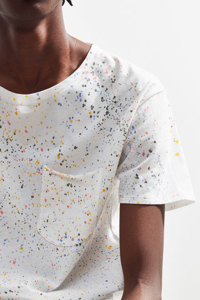 UO Splatter-Dye Scoop Neck Curved Hem Tee #4