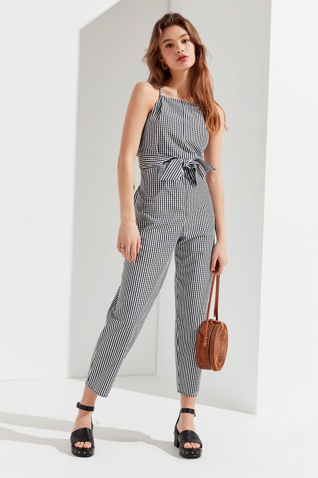 UO Gingham Tie-Belt Jumpsuit #2