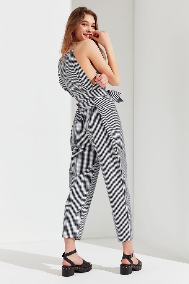 UO Gingham Tie-Belt Jumpsuit #3