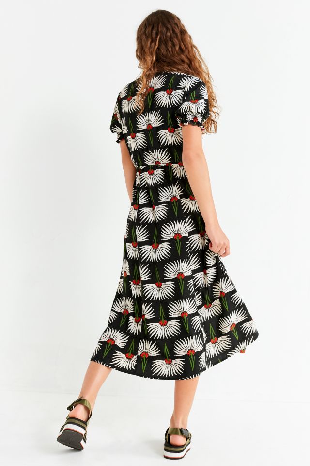 UO Button-Down Plunging Midi Dress #1