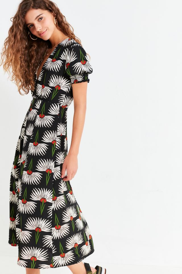 UO Button-Down Plunging Midi Dress #3
