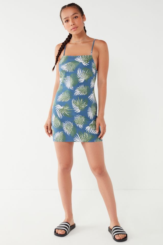UO Palm Print Bodycon Mini Dress #3