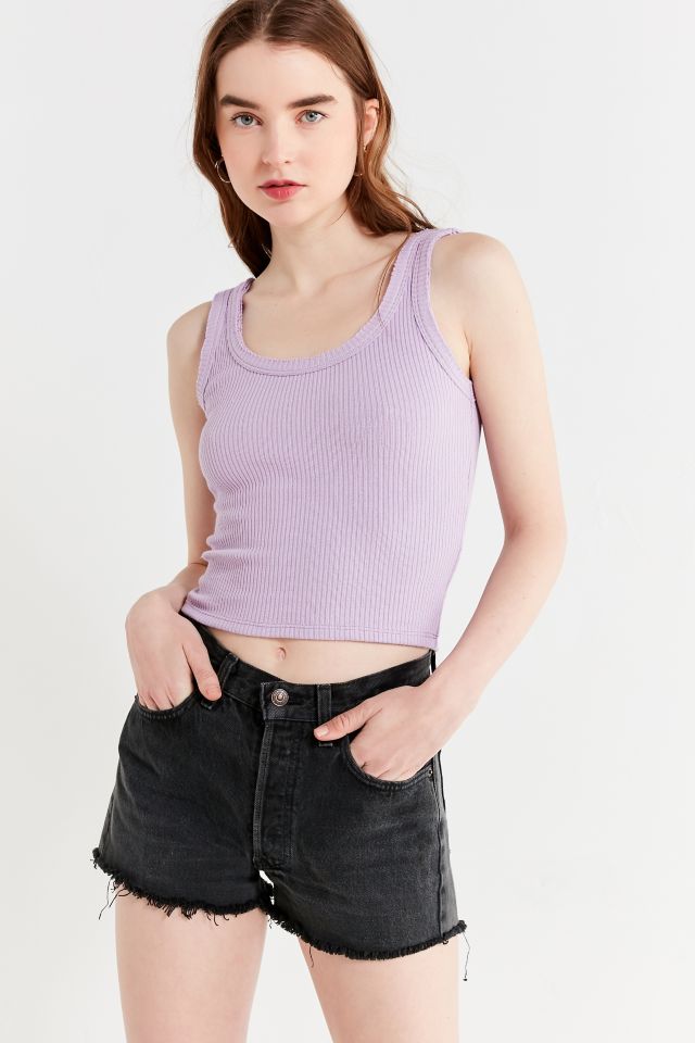 Ribbed Knit Cropped Tank