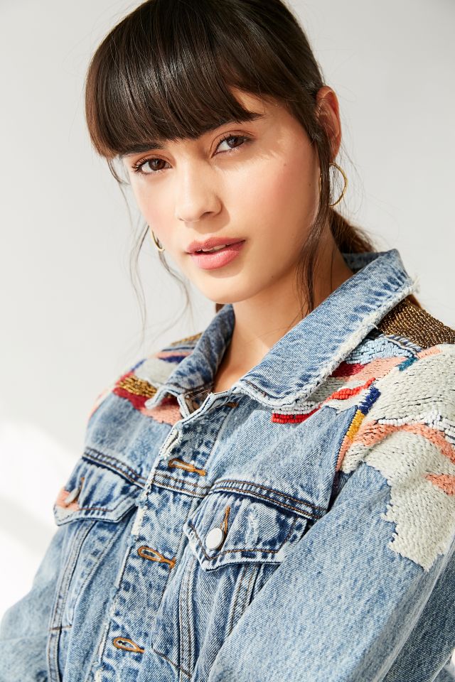BLANKNYC Liquid Summer Embroidered Denim Trucker Jacket #2