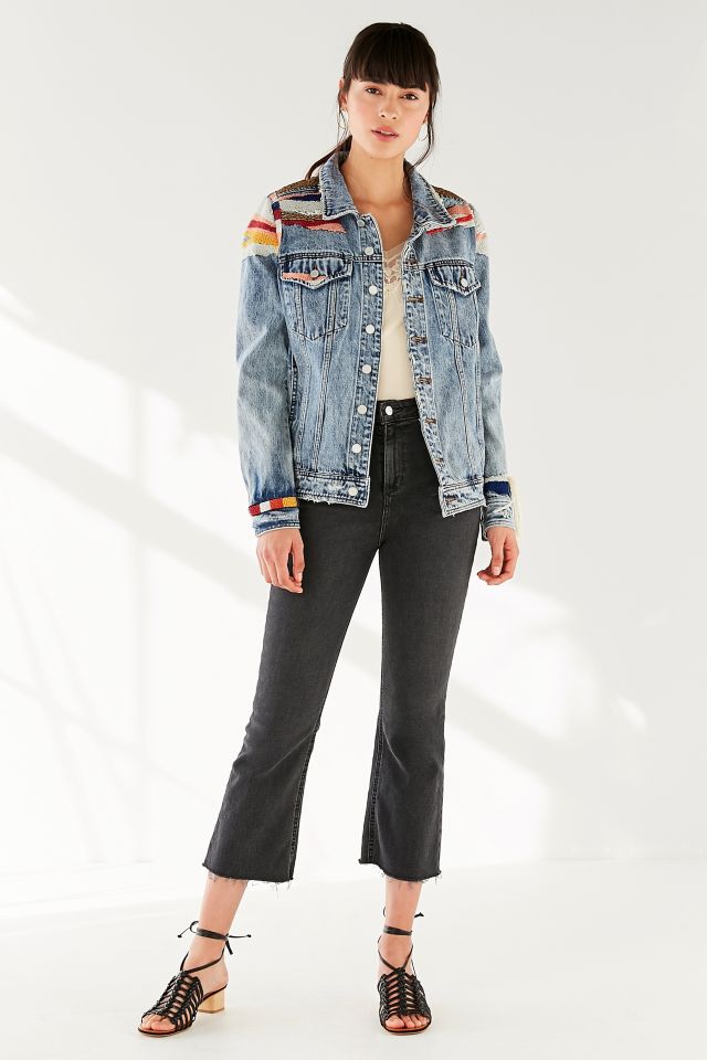 BLANKNYC Liquid Summer Embroidered Denim Trucker Jacket #3