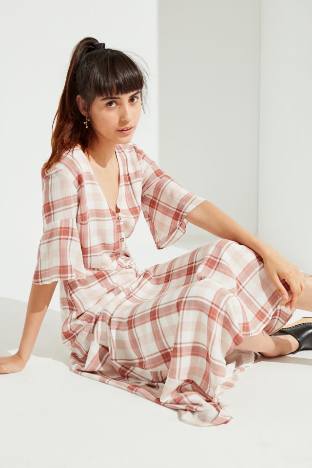 Urban outfitters 2024 pink plaid dress