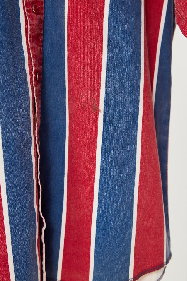 Chemise boutonnée vintage à rayures rouges, blanches et bleues Wrangler #2