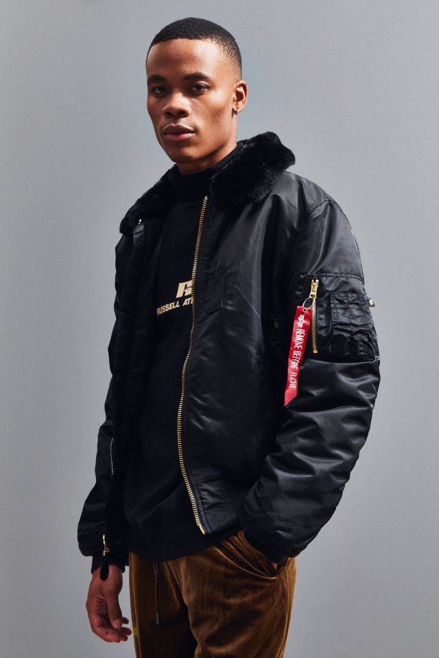 Alpha Industries B-15 Flat Hem Slim-Fit Bomber Jacket | Urban Outfitters