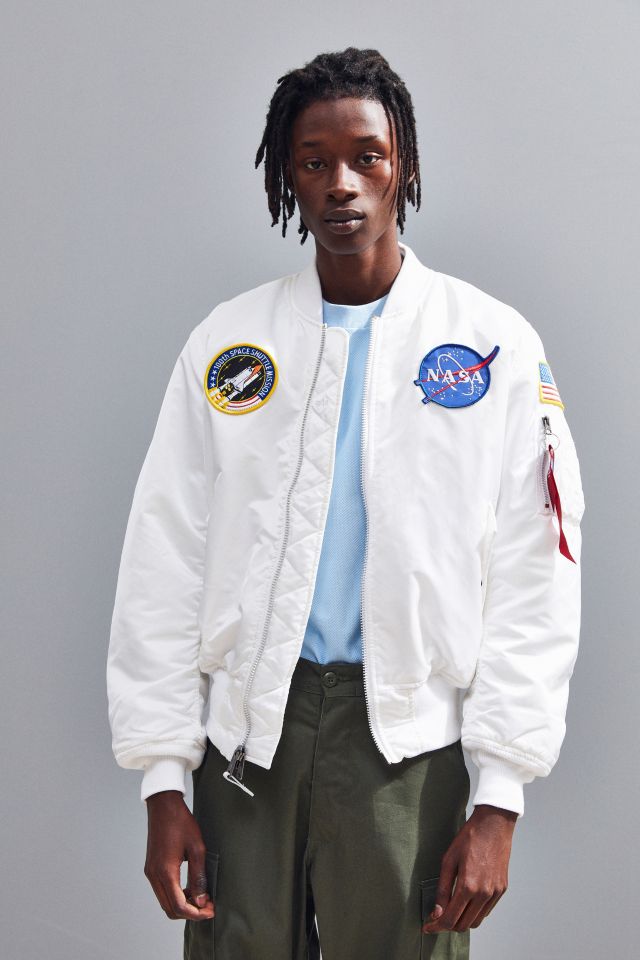 Alpha industries shop white nasa bomber