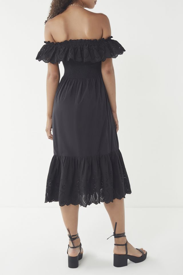 UO Off-The-Shoulder Eyelet Midi Dress #2