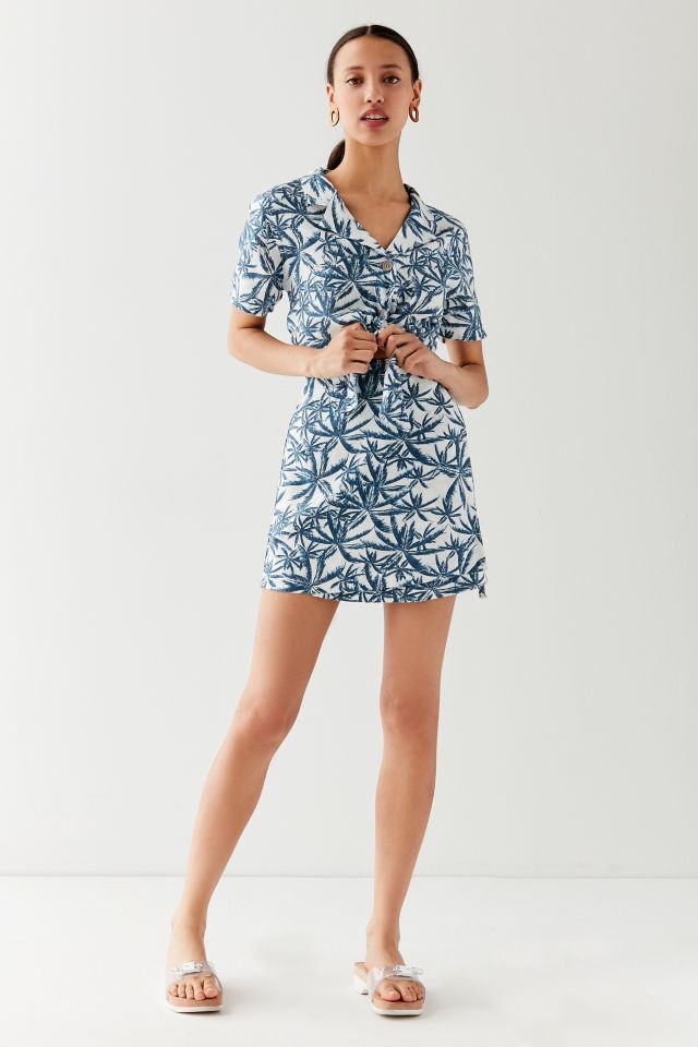 UO Linen Palm Tree Wrap Mini Skirt #2