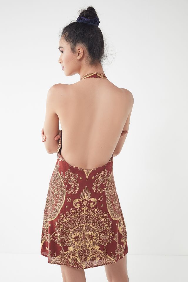 UO Catalina Printed Halter Dress #1