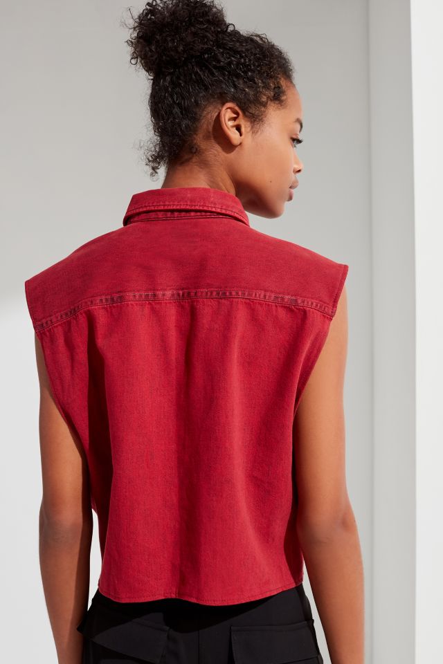 Urban Renewal Recycled Overdyed Tie-Front Button-Down Top #1