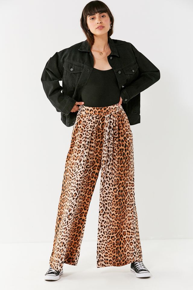 Leopard Wide Leg Trousers, BLUZAT