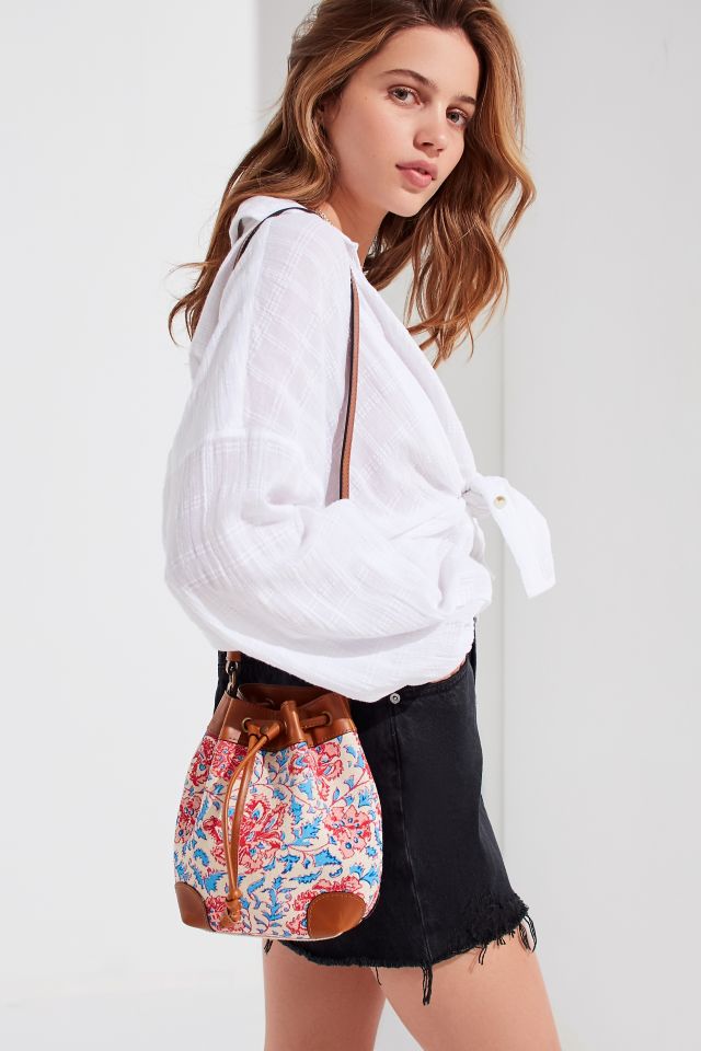 Canvas Crossbody Bucket Bag