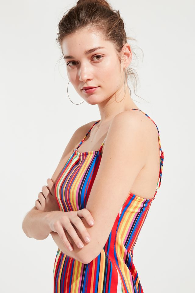 UO Rainbow Striped Mini Dress #1