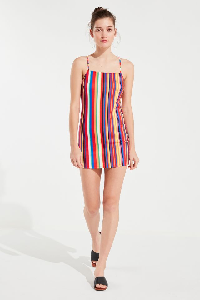 UO Rainbow Striped Mini Dress #2