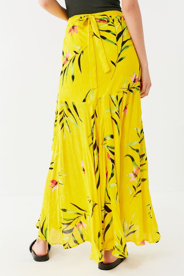 UO Rashida Asymmetrical Maxi Wrap Skirt #2
