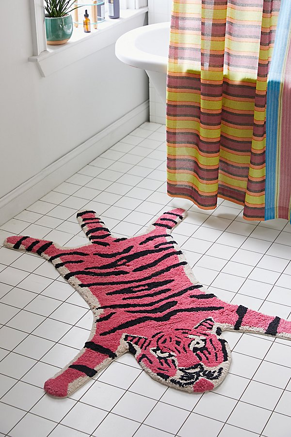 Urban Outfitters Tiger Bath Mat In Pink
