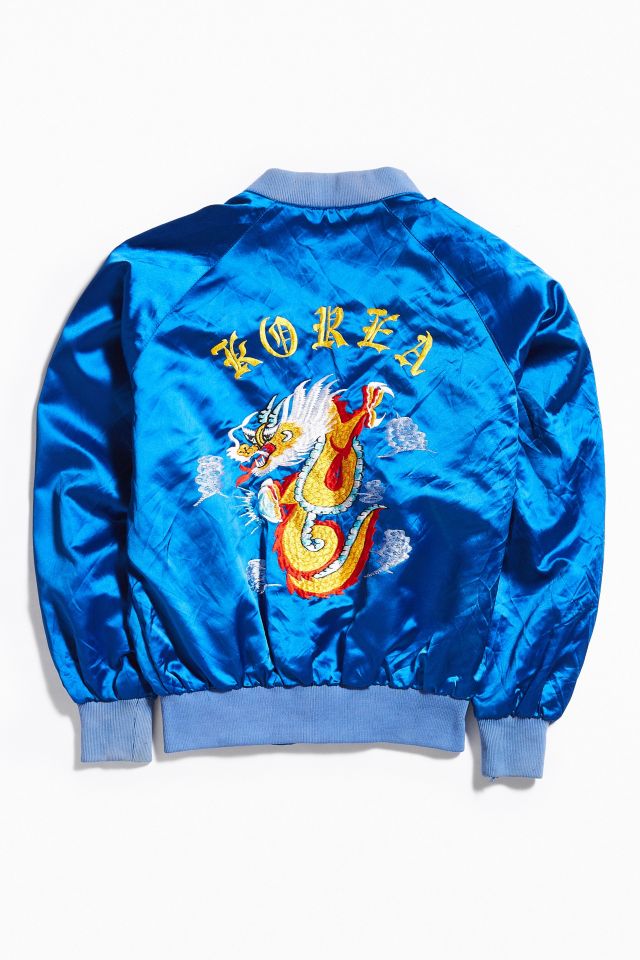 Vintage Korea Embroidered Dragon Varsity Jacket