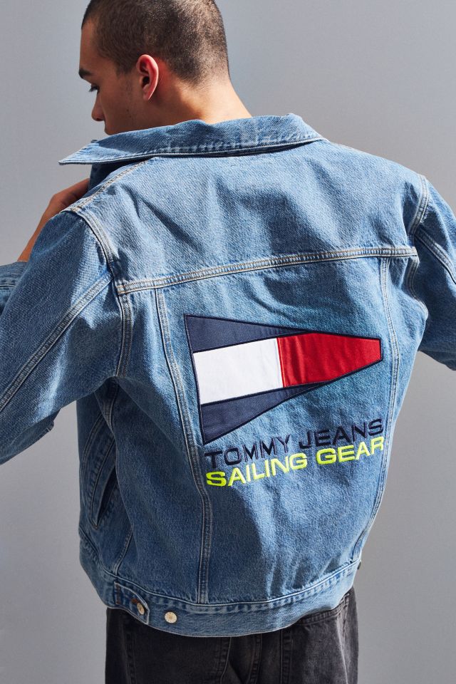 Tommy jeans denim jacket on sale logo